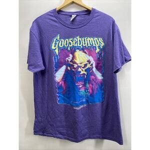 Black Light Goosebumps Neon Colored Purple Short Sleeve T-shirt Mens Large 42-44